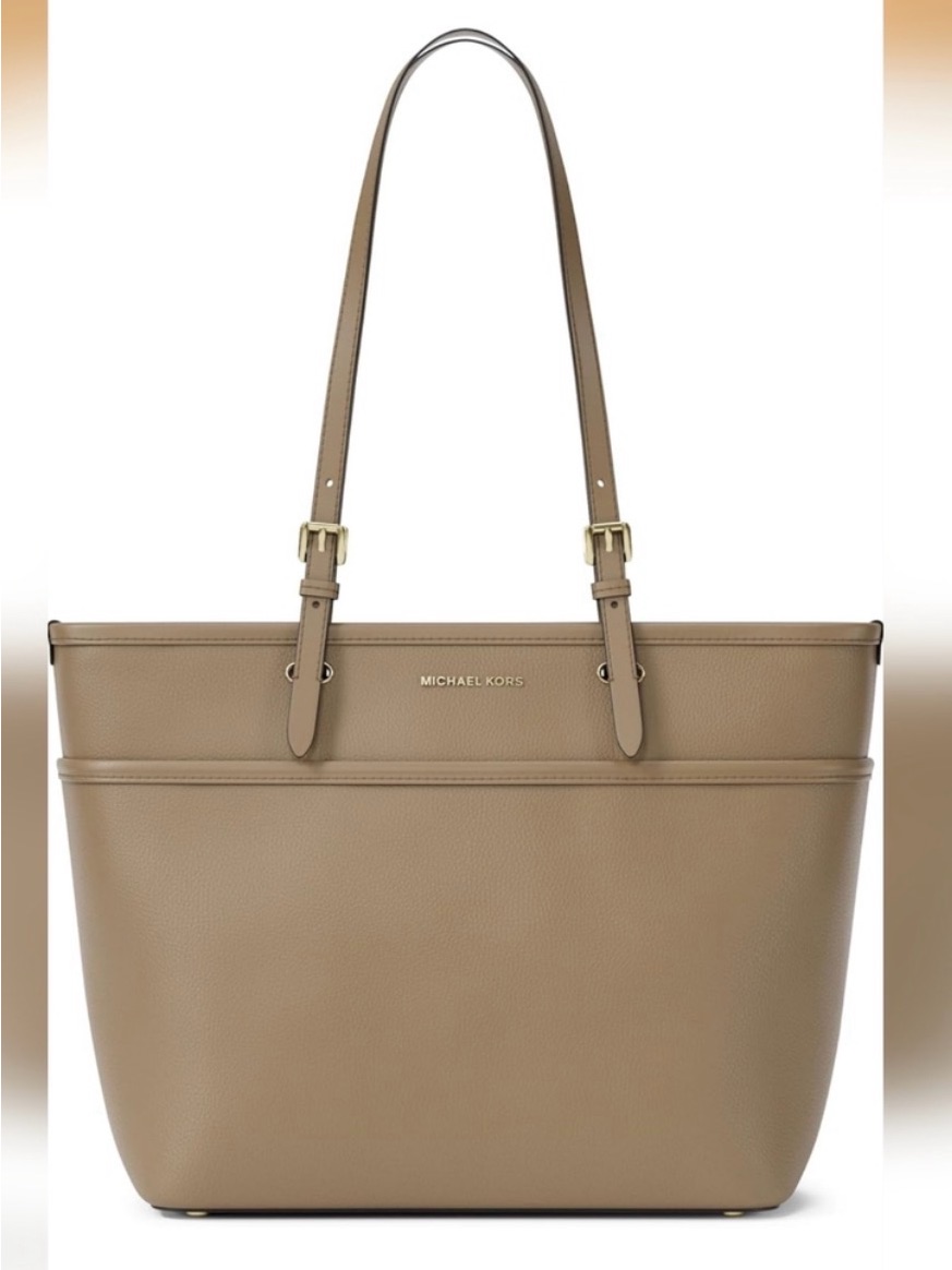 Michael Kors Leather Winston Tote In Husk